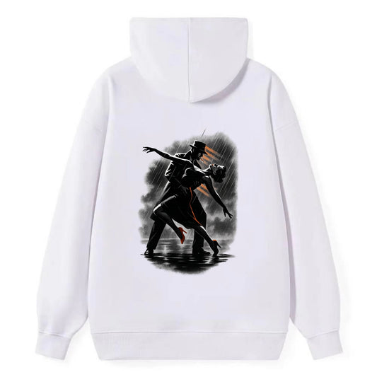romantic dance pose with woman lifted in the air at lakeside - Classic Pullover Hoodie - White
