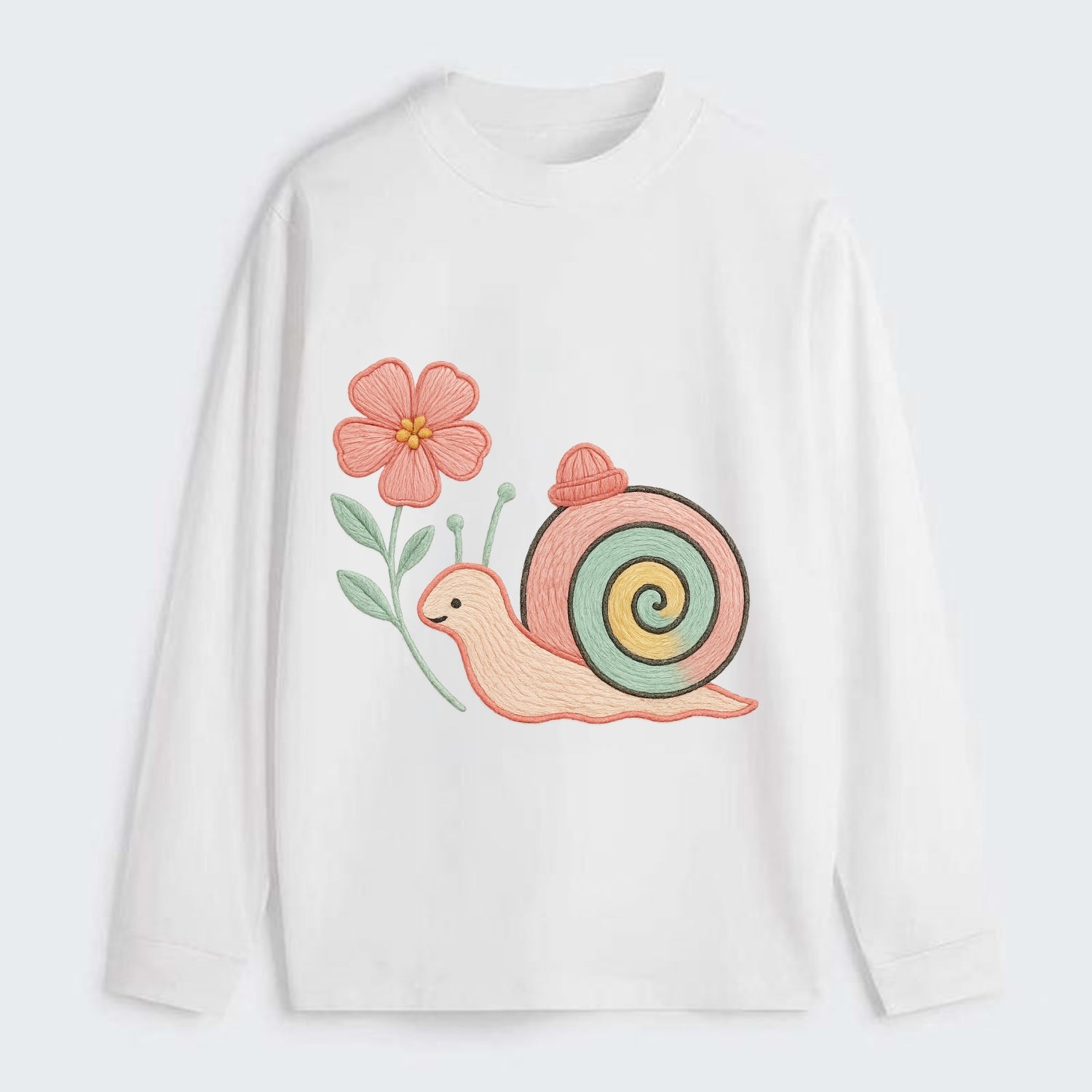Coral Snail - Classic Long Sleeve Shirt - White