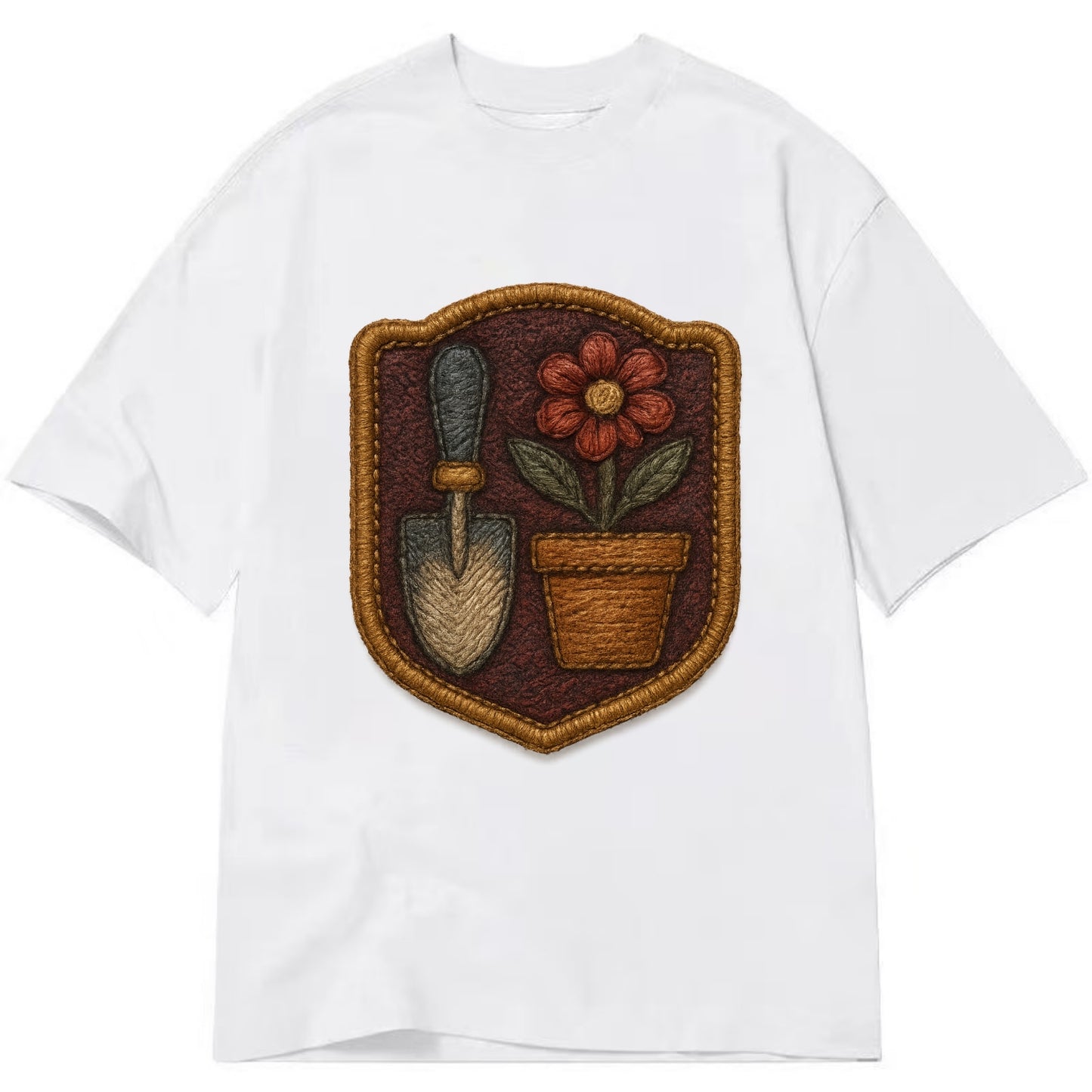 Garden trowel with flower pot - gardener badge - Classic T-shirt - White