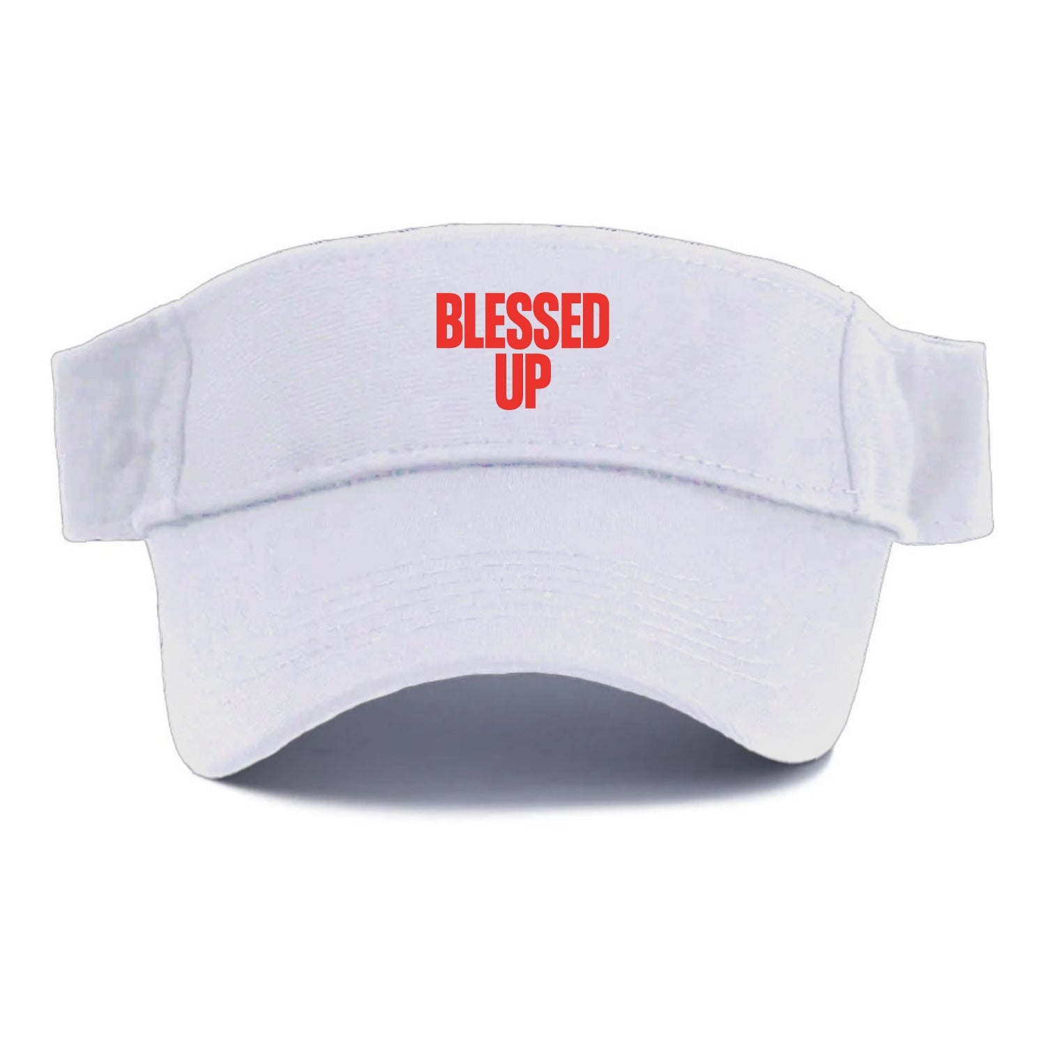 Bold typography design - "BLESSED UP" - recognizing fortune - Visor - White