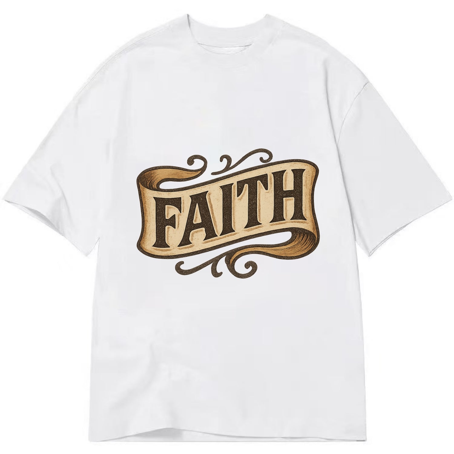 Bold typography design - "FAITH" - trust in the unseen, spiritual strength - Classic T-shirt - White