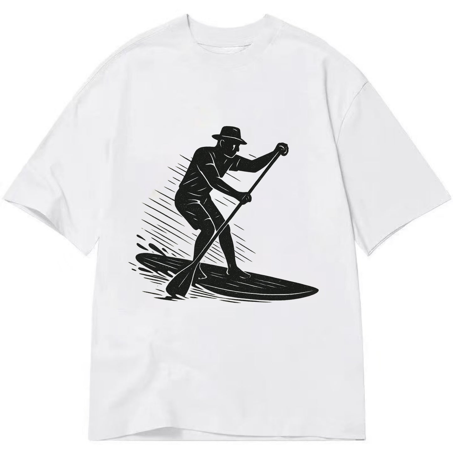 Stand-up paddleboarder on calm water - Classic T-shirt - White