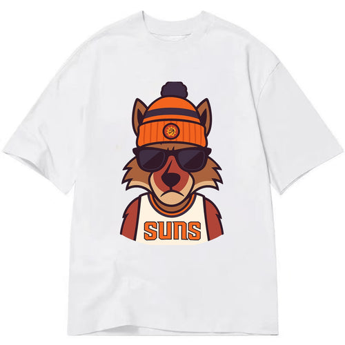 Arizona Coyote wearing Suns beanie with desert sun patch and wayfarer sunglasses - Classic T-shirt