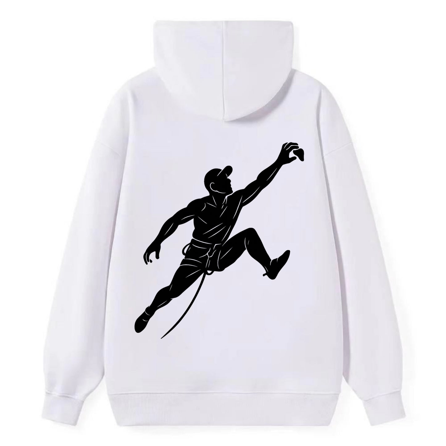 Rock wall climber reaching hold - Classic Pullover Hoodie - White