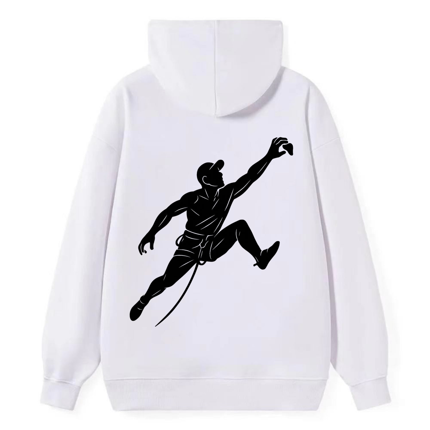 Rock wall climber reaching hold - Classic Pullover Hoodie - White