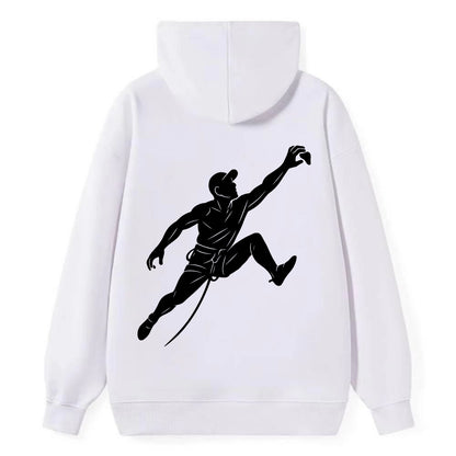 Rock wall climber reaching hold - Classic Pullover Hoodie - White