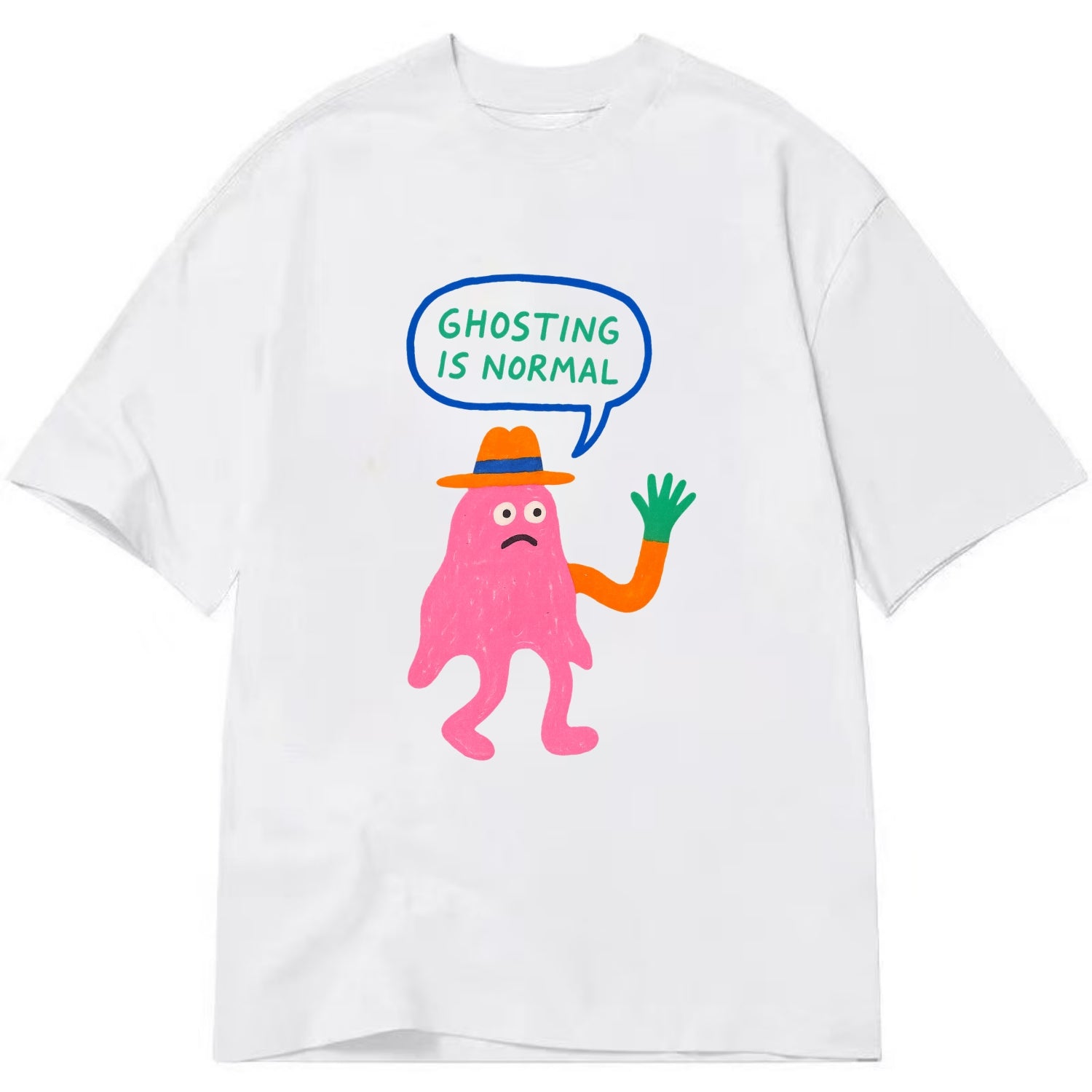 GHOSTING IS NORMAL | Transparent ghost texting - Classic T-shirt - White