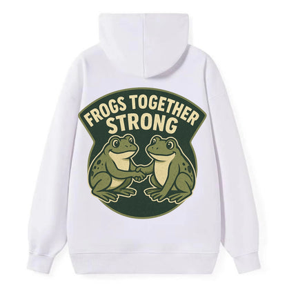 Frogs Together Strong 3 - Classic Pullover Hoodie - White