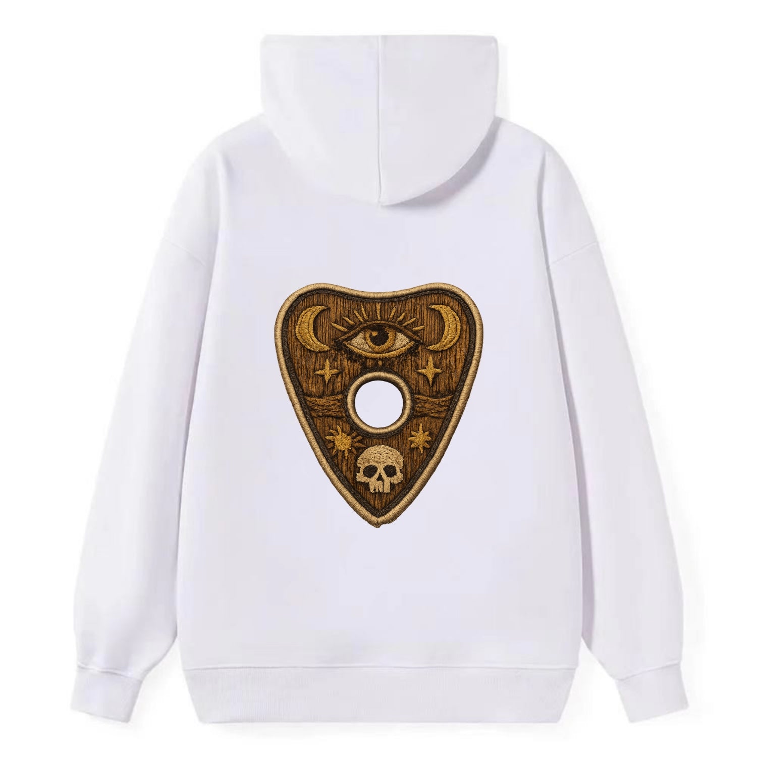 OUIJA PLANCHETTE - spirit board pointer in wood and gold , seance - Classic Pullover Hoodie - White