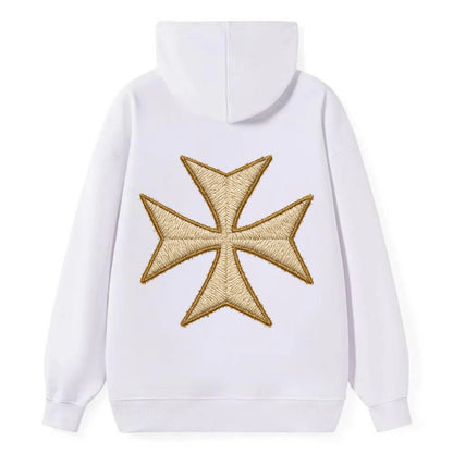 Hospitaller Cross  - Classic Pullover Hoodie - White
