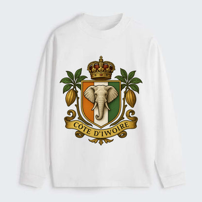 Ivory Coast Royal Logo - Classic Long Sleeve Shirt - White