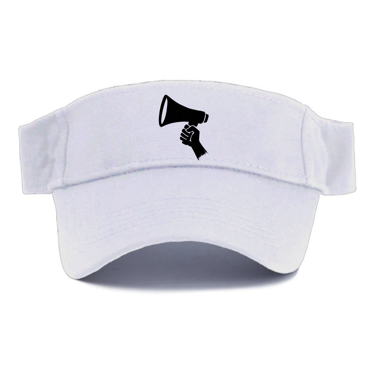 Megaphone silhouette - voice and protest ink brushwork - Visor - White