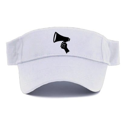 Megaphone silhouette - voice and protest ink brushwork - Visor - White