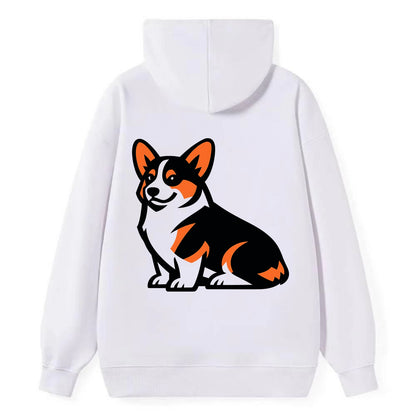 Tricolor Corgi Charm - Classic Pullover Hoodie - White