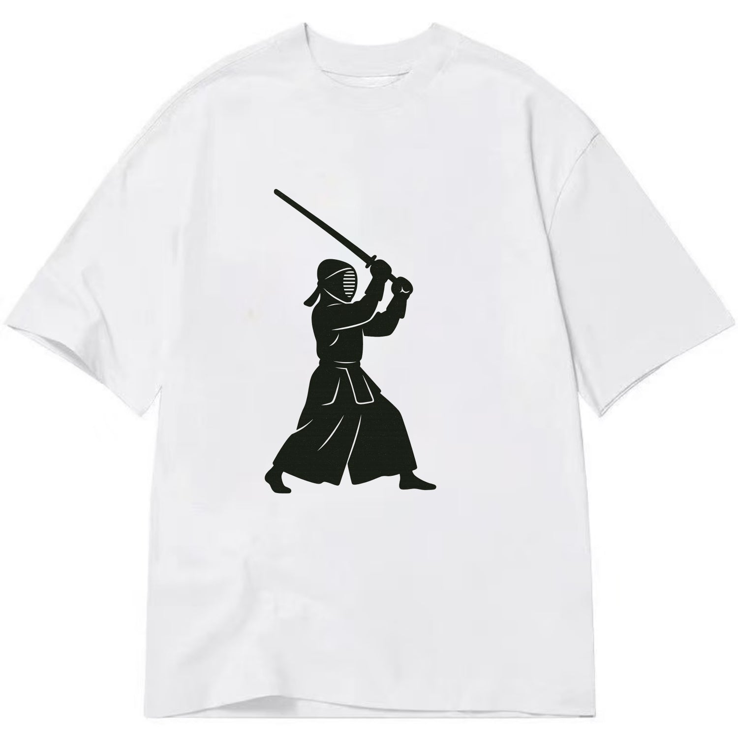 Kendo swordsman in striking stance - Classic T-shirt - White