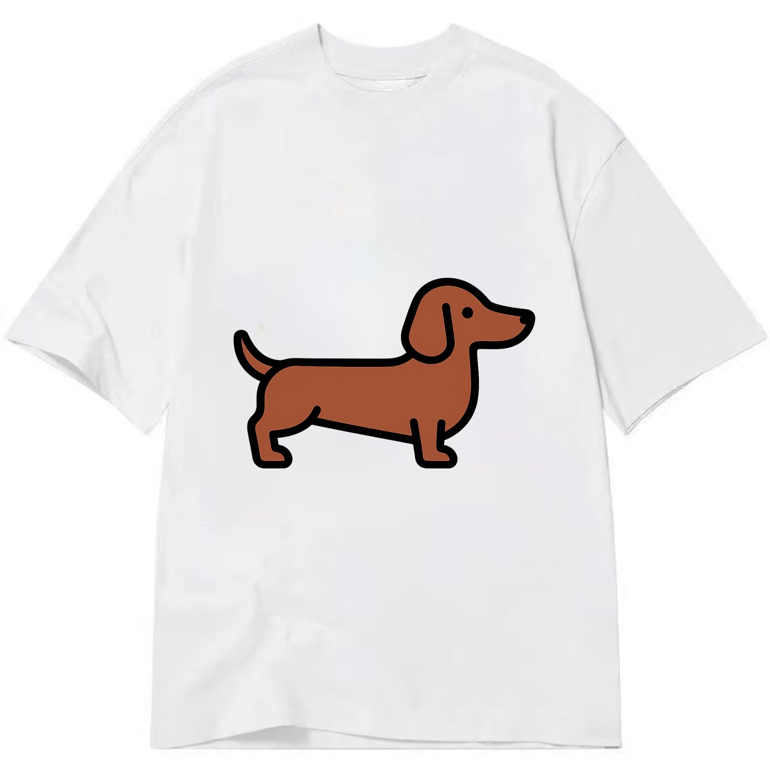 Dachshund - Red/brown smooth flat side profile - Classic T-shirt - White