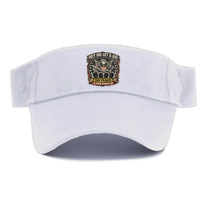RAMONES LEGACY | Hey Ho Let's Go typography | Presidential seal parody | Four heads - Visor - White