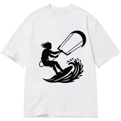 Kite surfer riding wave - Classic T-shirt - White