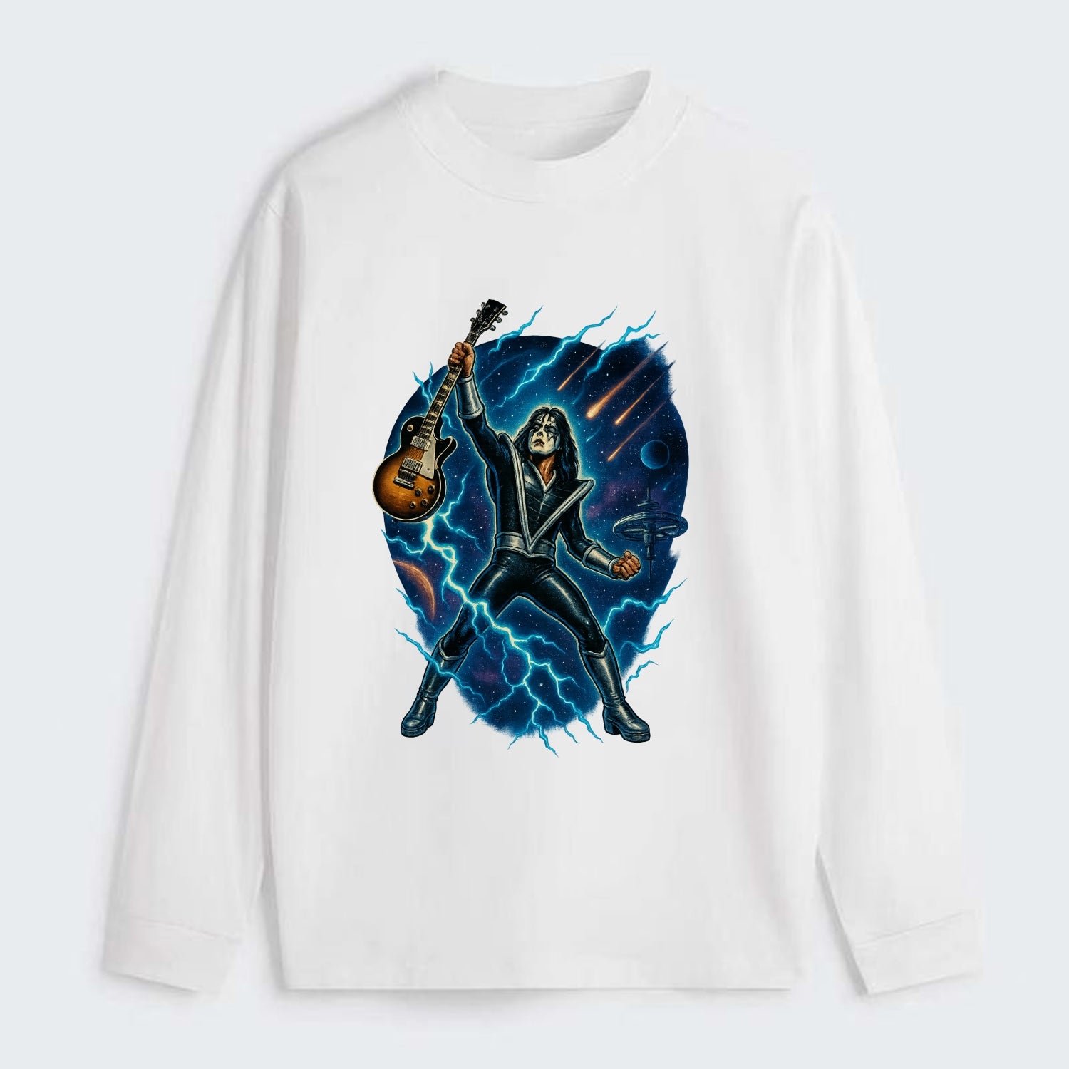Ace Frehley Cosmic Solo - Classic Long Sleeve Shirt - White