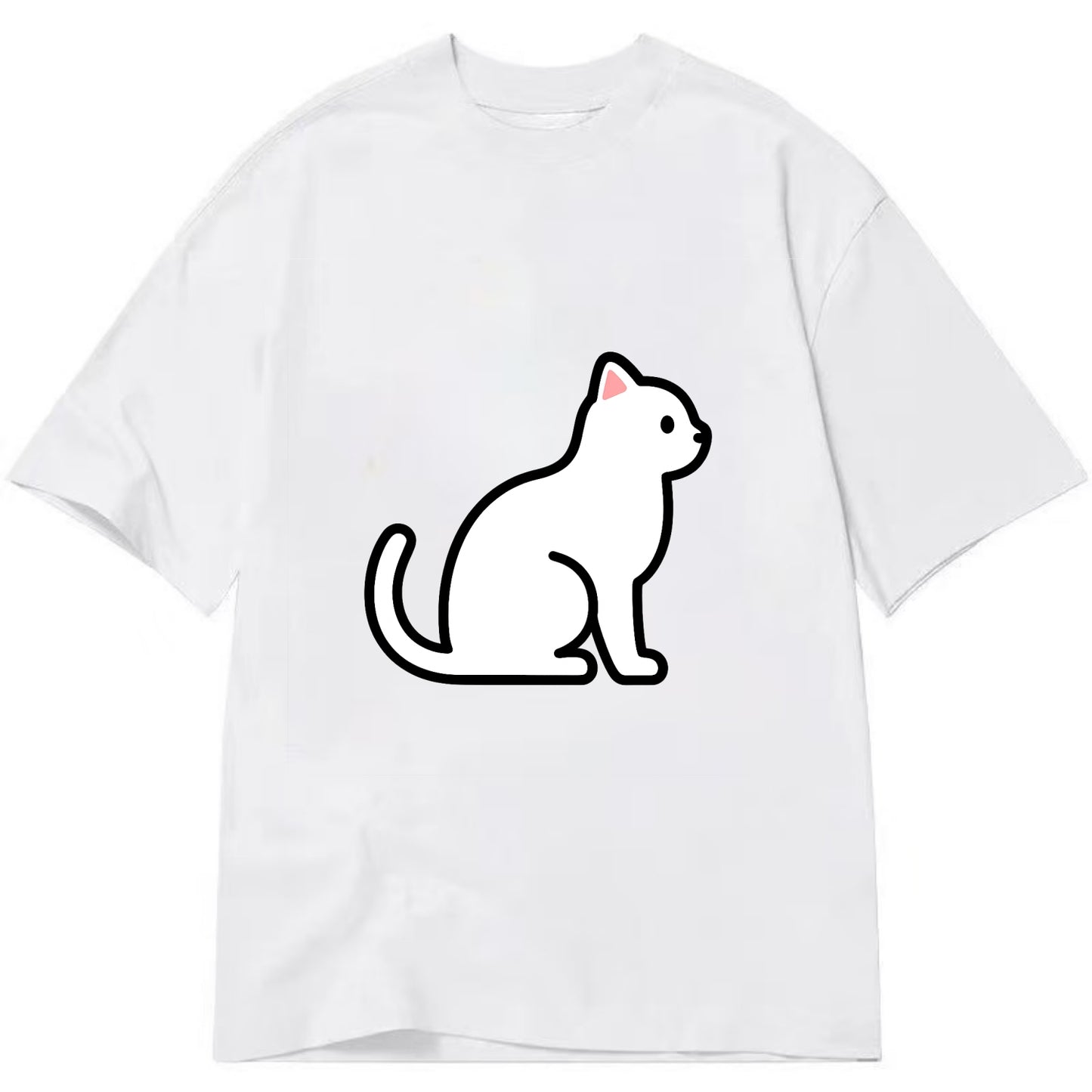 Domestic Shorthair - White classic flat side profile - Classic T-shirt - White