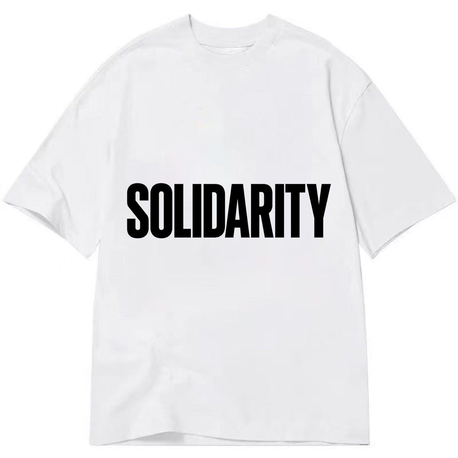 Bold typography design - "SOLIDARITY" - standing together, support - Classic T-shirt - White