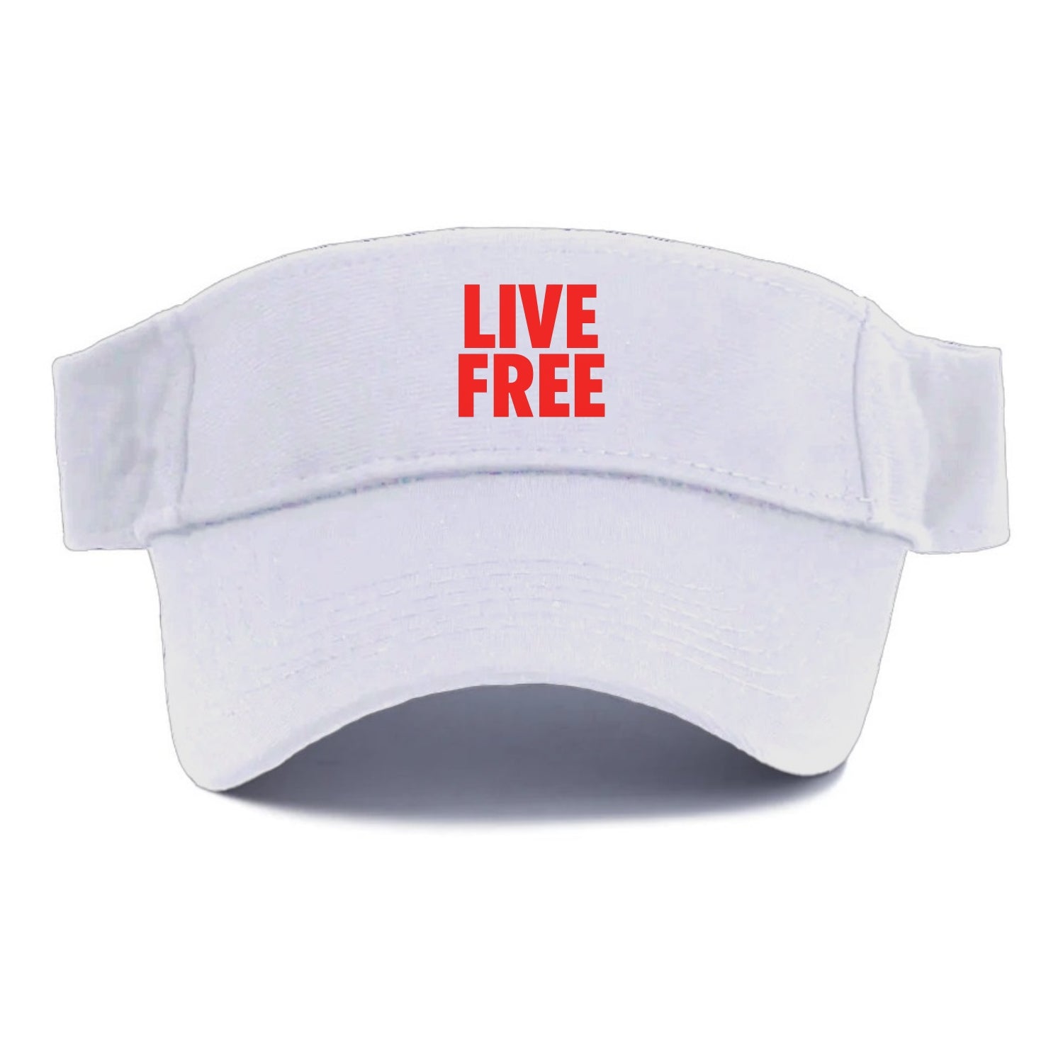 Bold typography design - "LIVE FREE" - unrestricted living - Visor - White