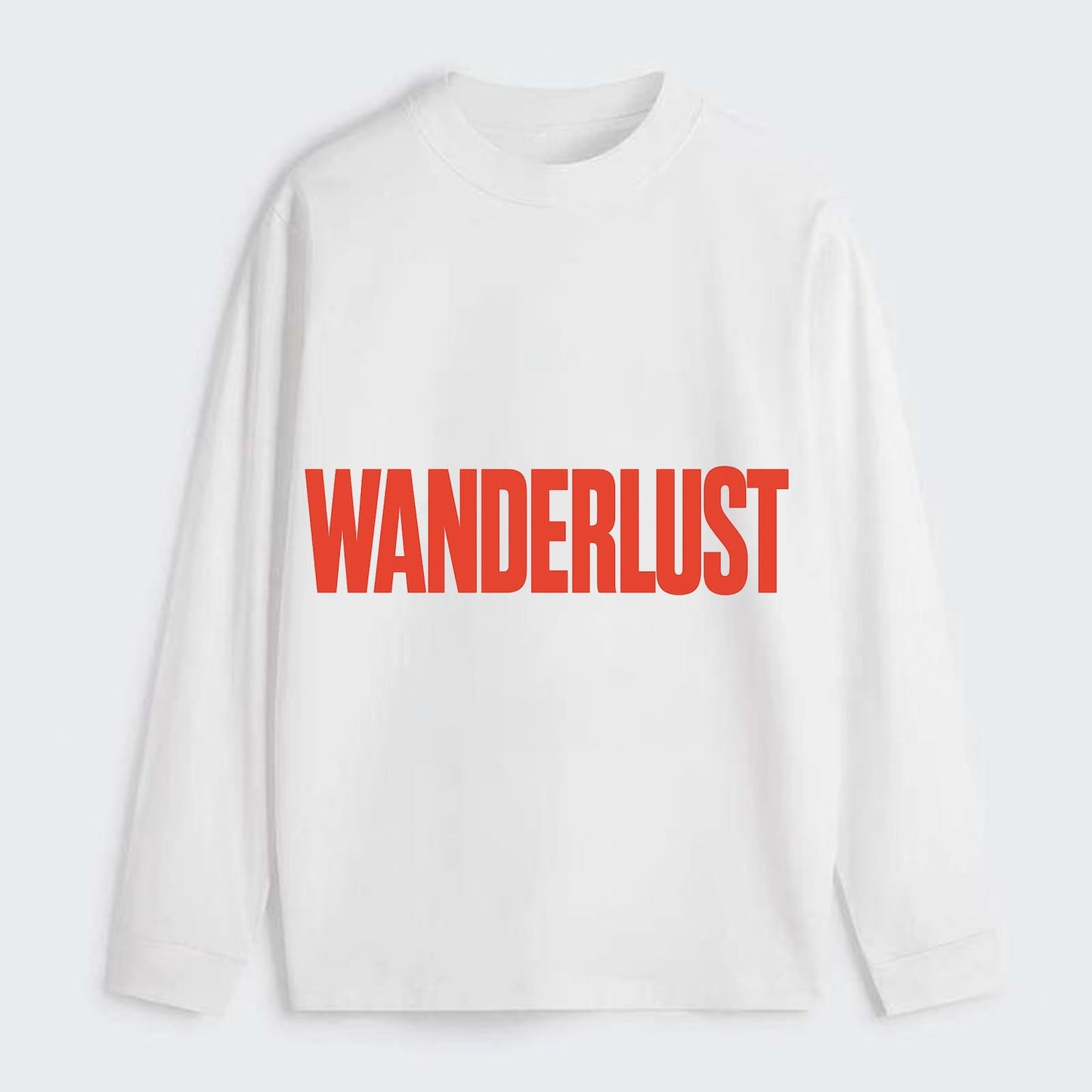 Bold typography design - "WANDERLUST" - desire to travel, explore the - Classic Long Sleeve Shirt - White