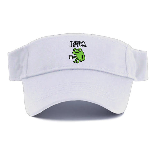 TUESDAY IS ETERNAL | Tired frog with coffee cup - Visor