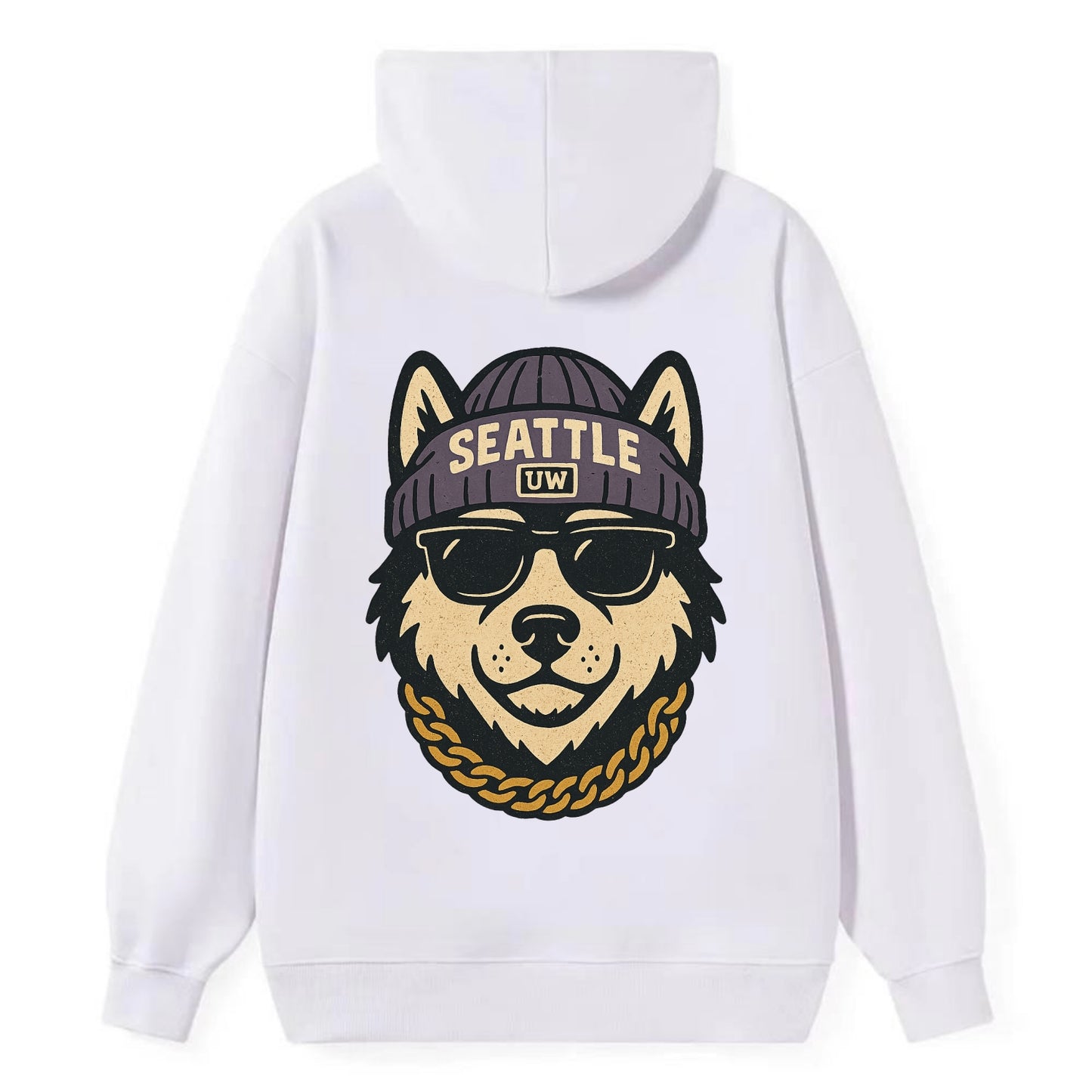Seattle Husky - Classic Pullover Hoodie - White