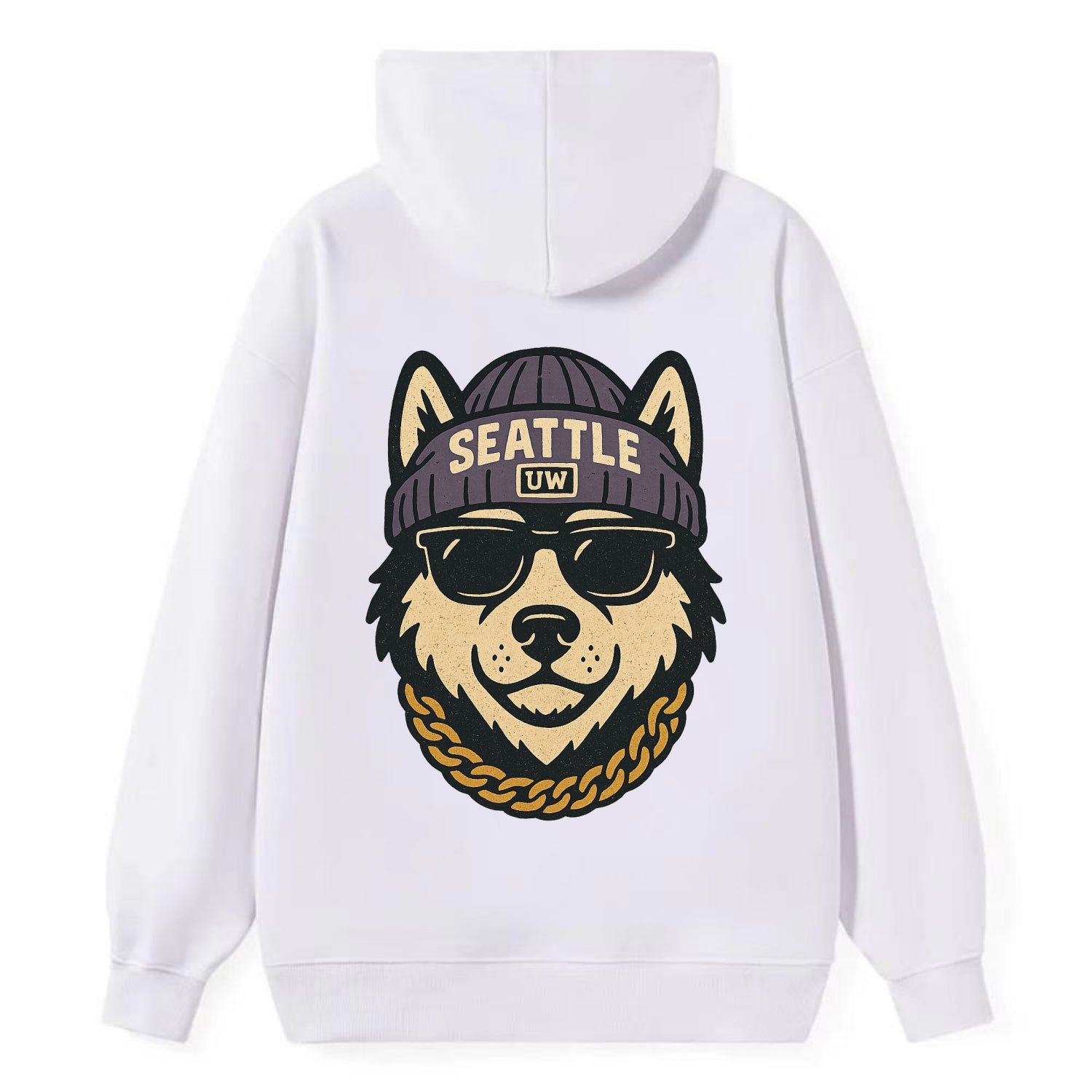 Seattle Husky - Classic Pullover Hoodie - White