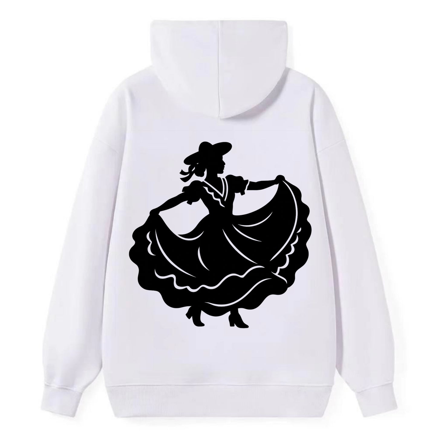 Mexican folk dancer twirling skirt - Classic Pullover Hoodie - White