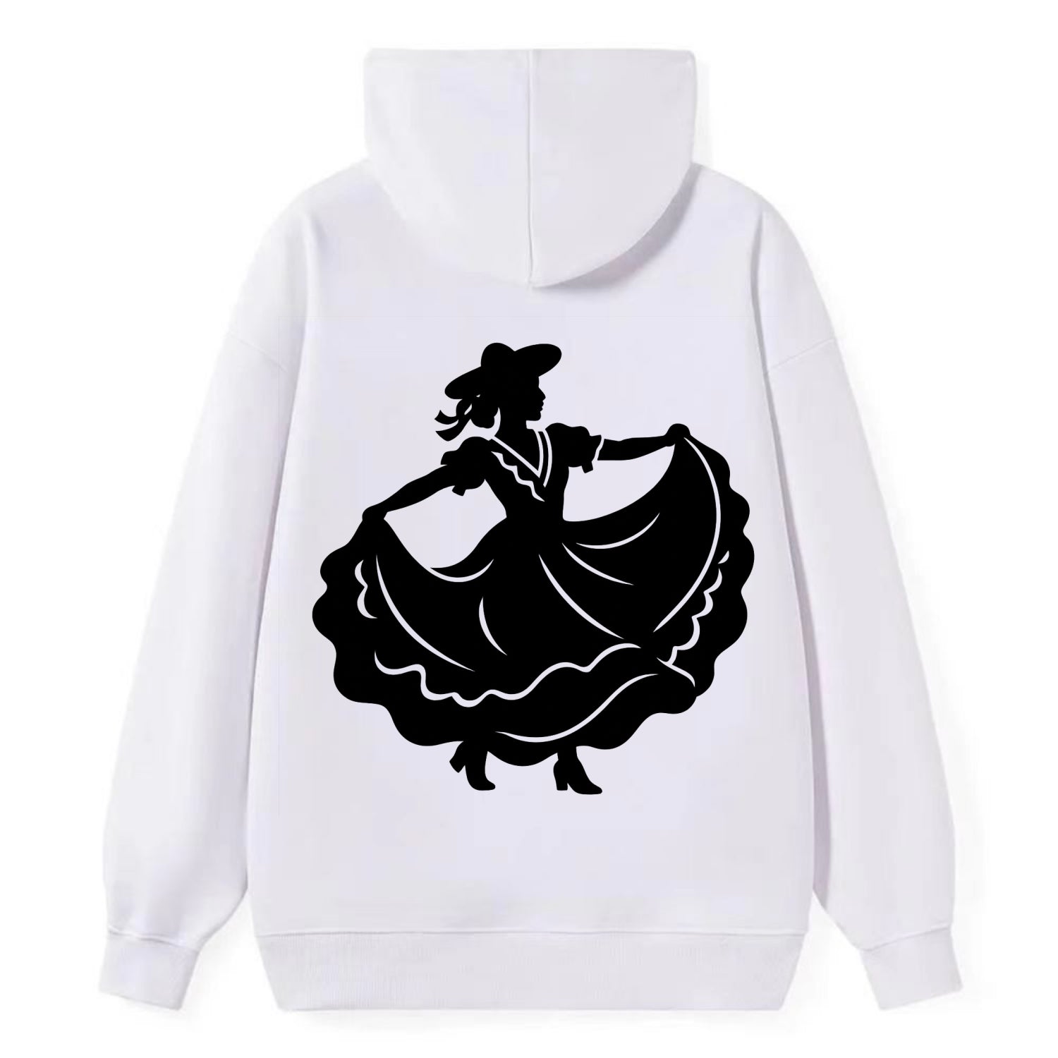 Mexican folk dancer twirling skirt - Classic Pullover Hoodie - White