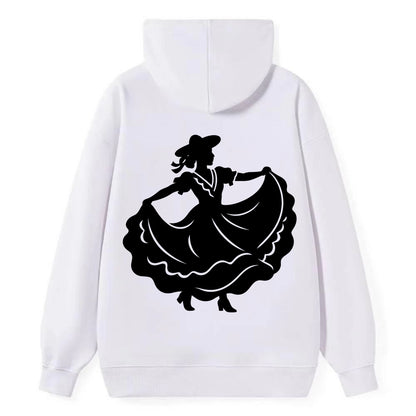 Mexican folk dancer twirling skirt - Classic Pullover Hoodie - White