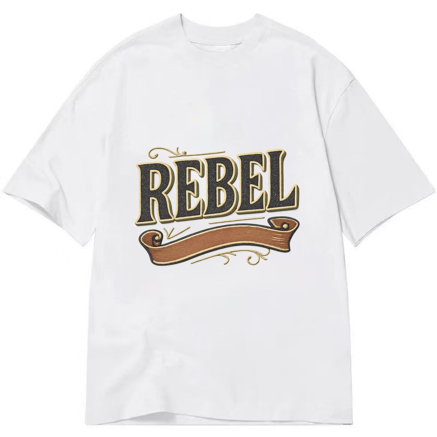 Bold typography design - "REBEL" - nonconformist, rule breaker, independent - Classic T-shirt - White