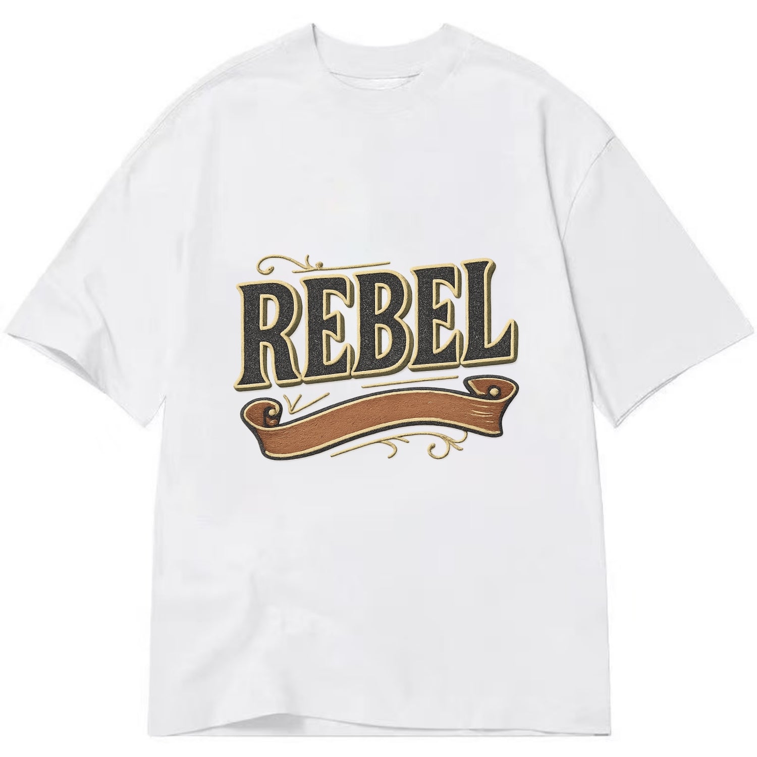 Bold typography design - "REBEL" - nonconformist, rule breaker, independent - Classic T-shirt - White