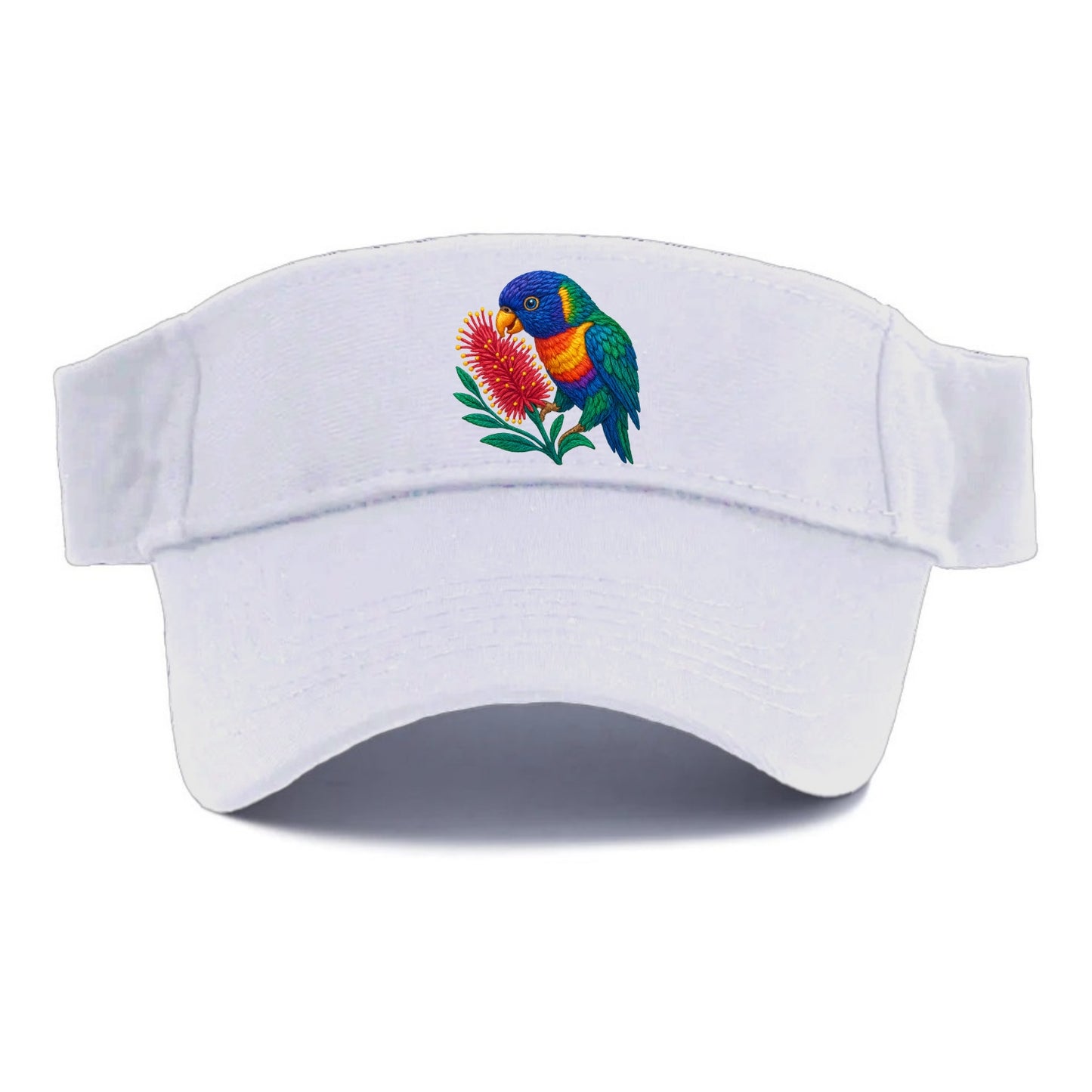 Rainbow Lorikeet Bottlebrush - Visor - White