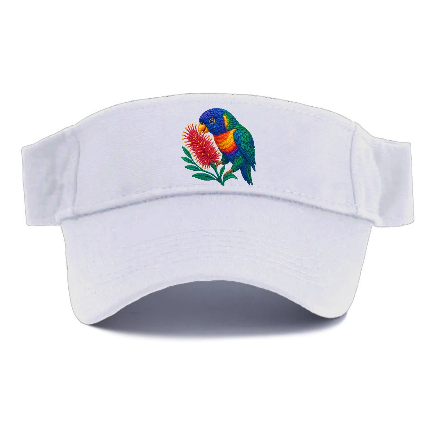Rainbow Lorikeet Bottlebrush - Visor - White