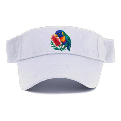 Rainbow Lorikeet Bottlebrush - Visor - White