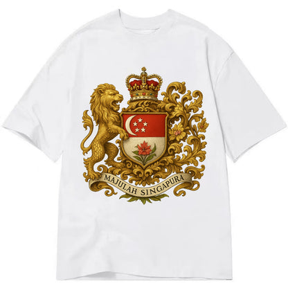 Singapore Merlion Emblem  - Classic T-shirt - White