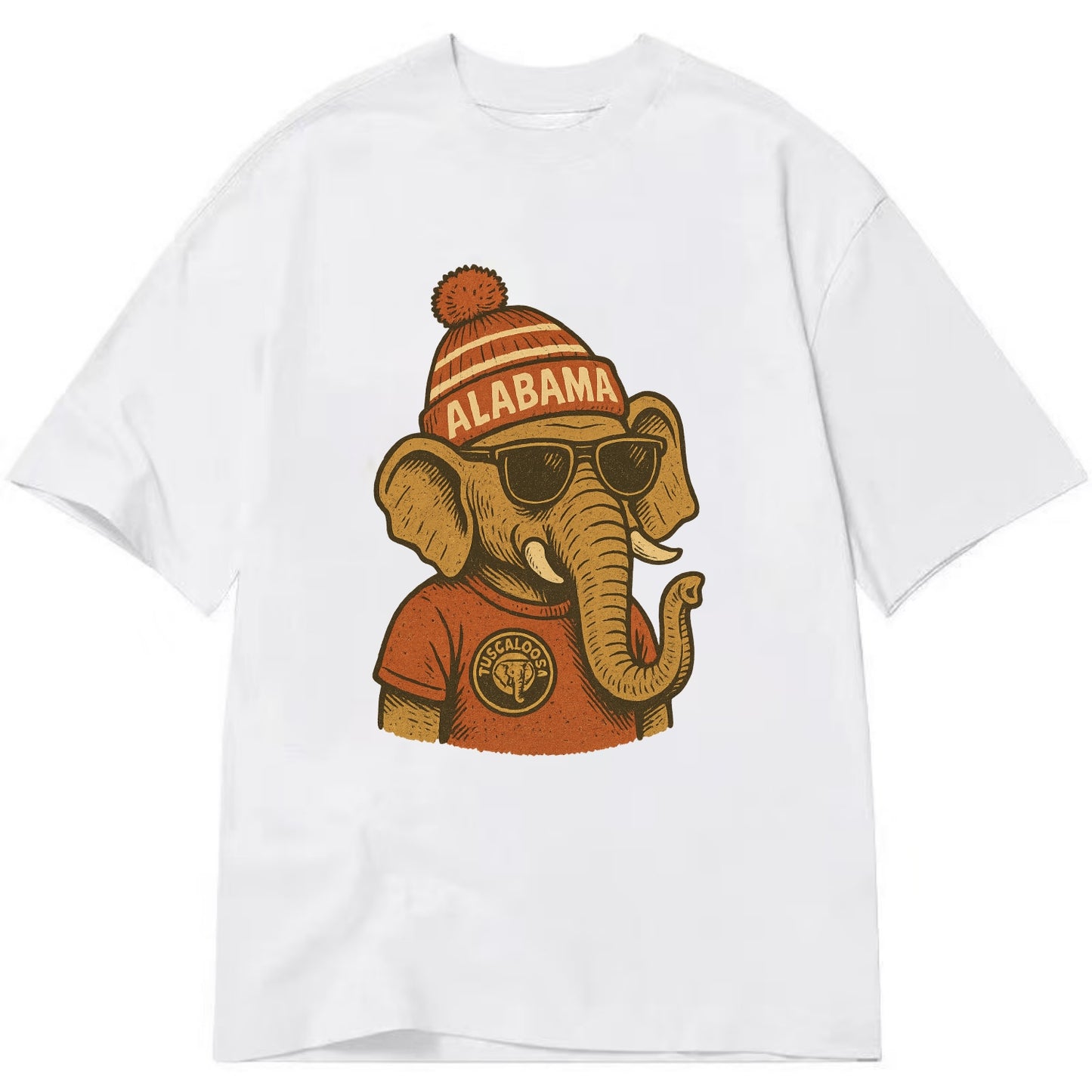 Tuscaloosa Crimson Elephant wearing Alab - Classic T-shirt - White