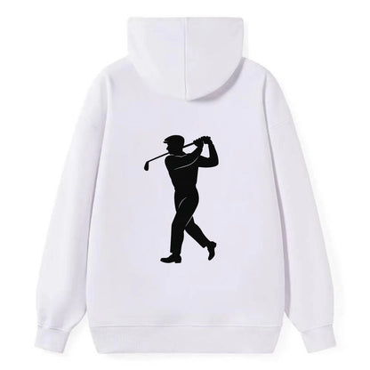 Golfer perfect swing follow-through - Classic Pullover Hoodie - White