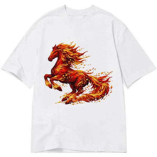 EMBER RISING | Sparks forming into horse shape | Particles of fire | Energy - Classic T-shirt - White