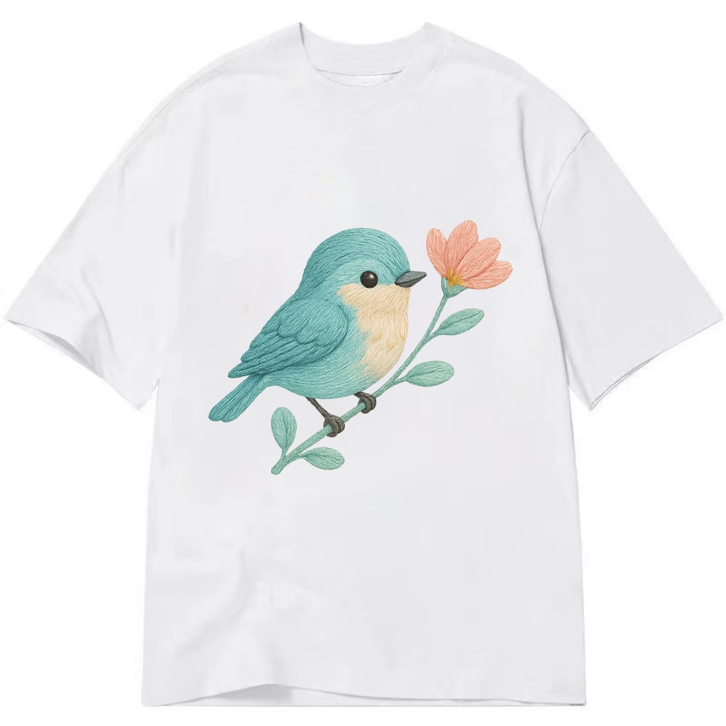Aqua Chickadee - Classic T-shirt - White