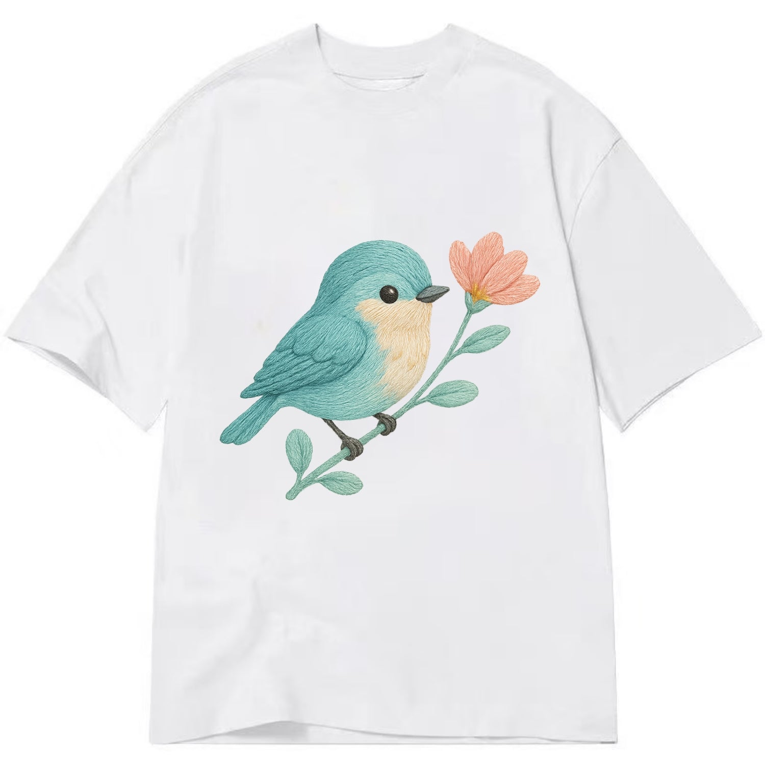 Aqua Chickadee - Classic T-shirt - White