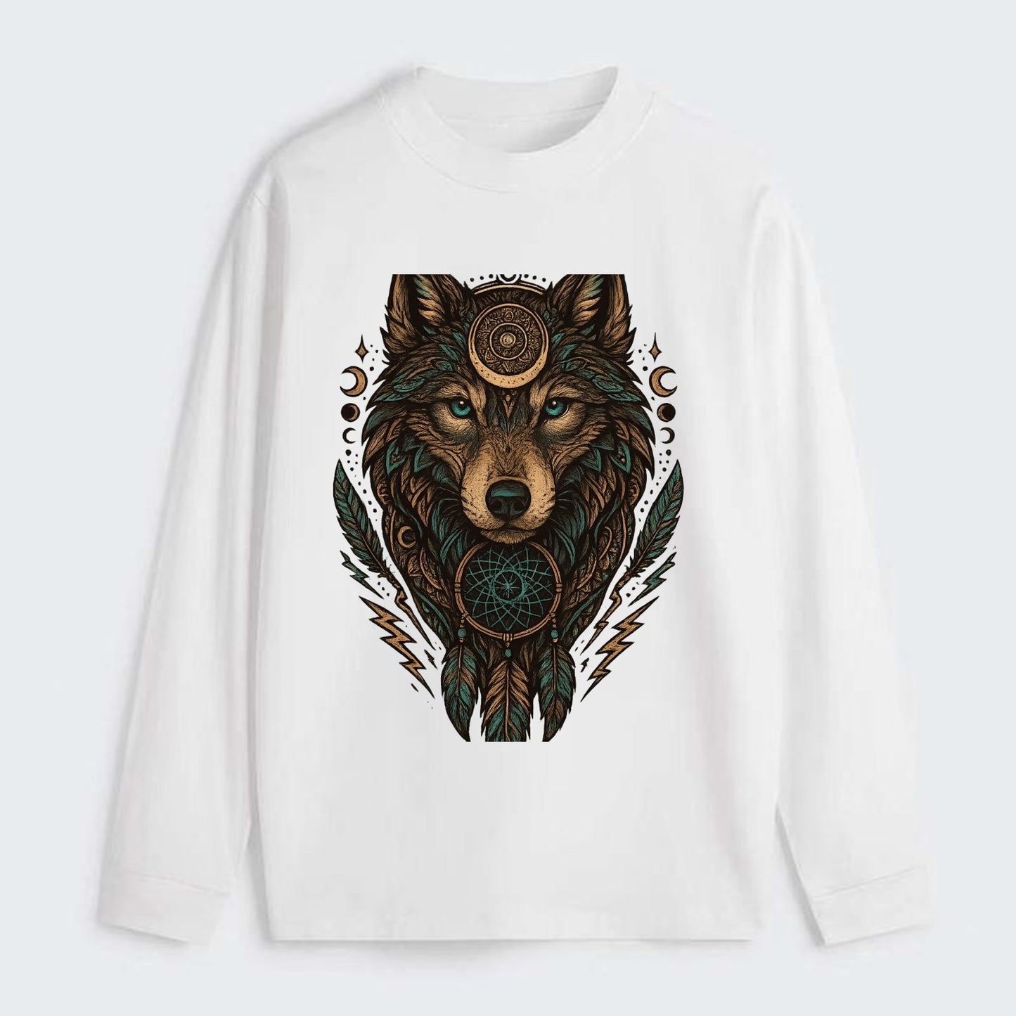 Storm Wolf Thunder  - Classic Long Sleeve Shirt - White