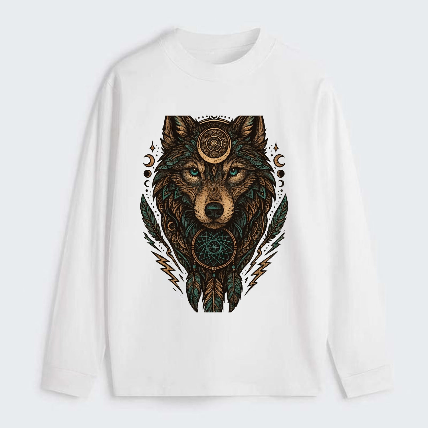 Storm Wolf Thunder  - Classic Long Sleeve Shirt - White