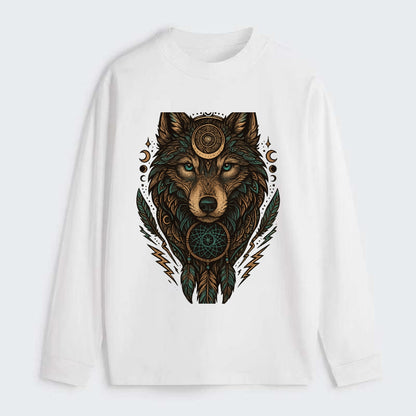 Storm Wolf Thunder  - Classic Long Sleeve Shirt - White