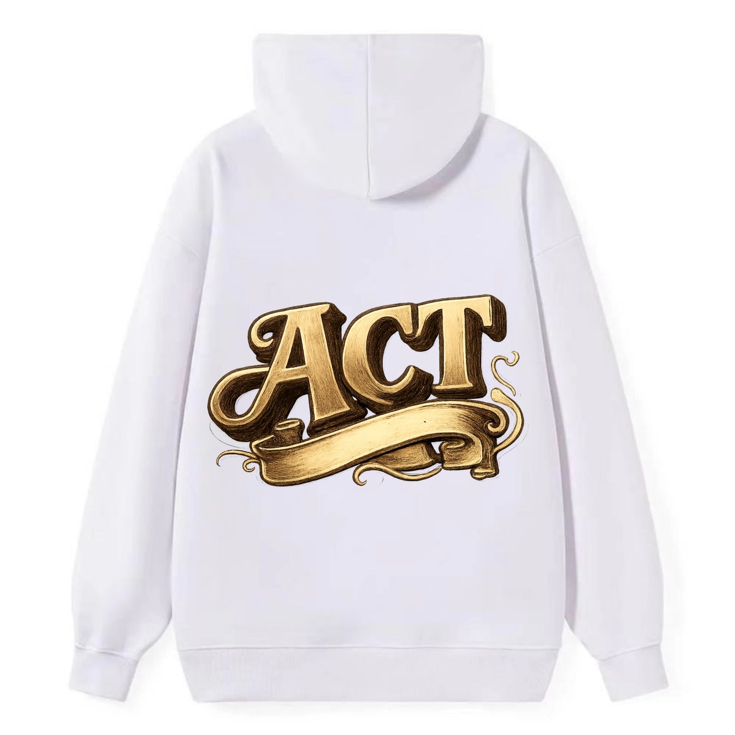Bold typography design - "ACT" - take action, do something - Classic Pullover Hoodie - White