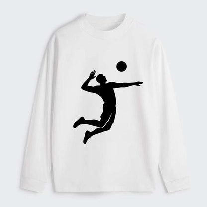 Volleyball player spiking ball - Classic Long Sleeve Shirt - White