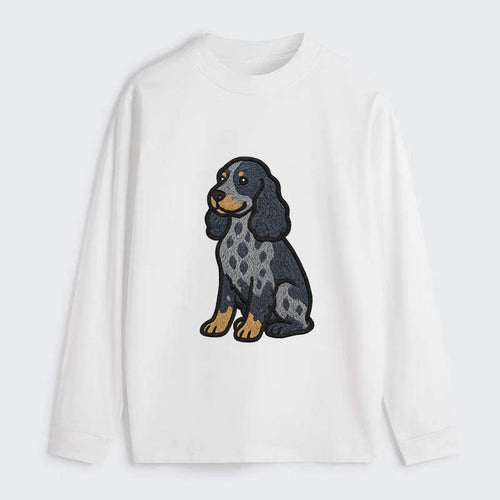 English Cocker Spaniel - Blue roan embroidered sitting pose - Classic Long Sleeve Shirt